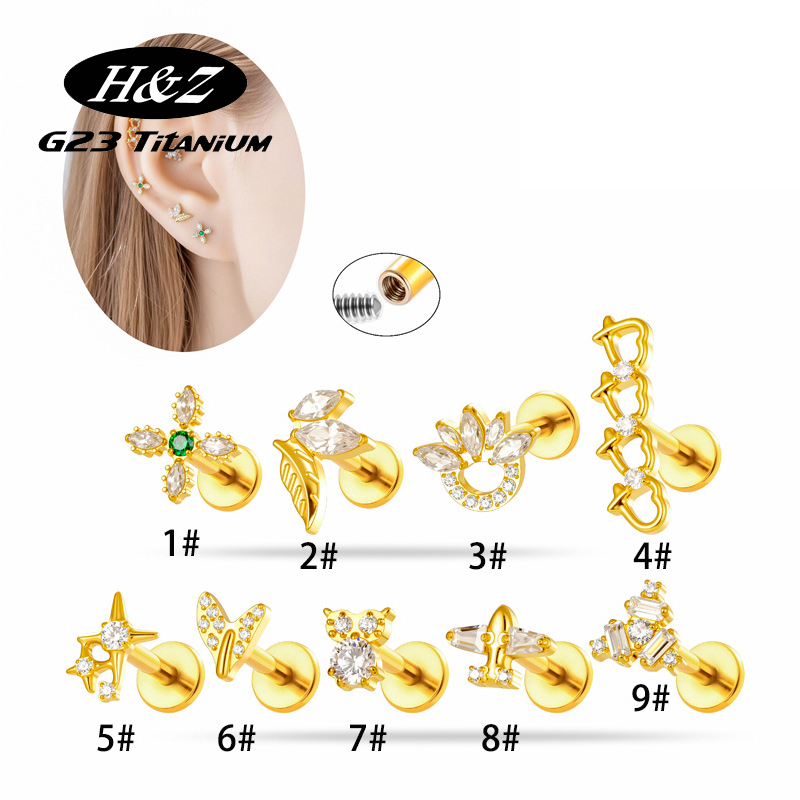 Body Jewelry Implant Grade - 1 Peça Piercing Labret de Titânio