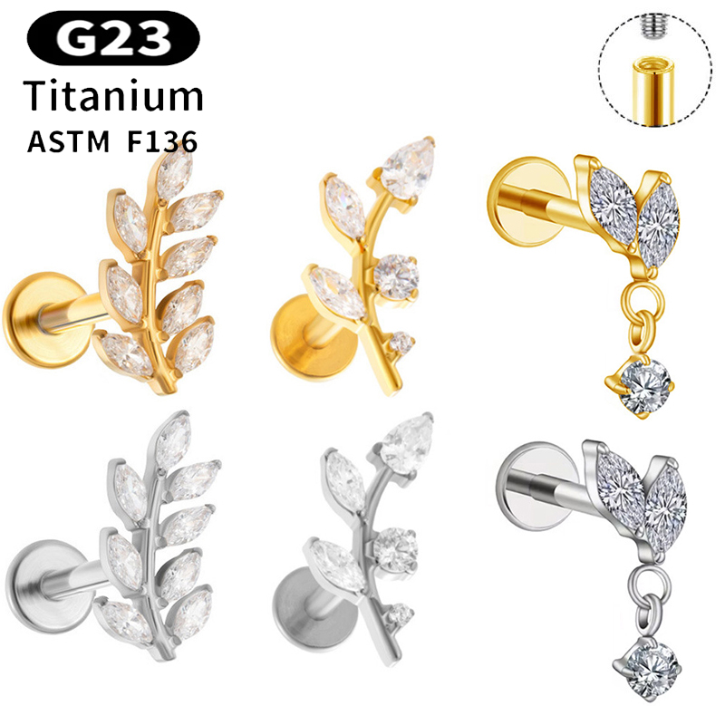Body Jewelry Implant Grade - 1 peça g23 titânio orelha studs