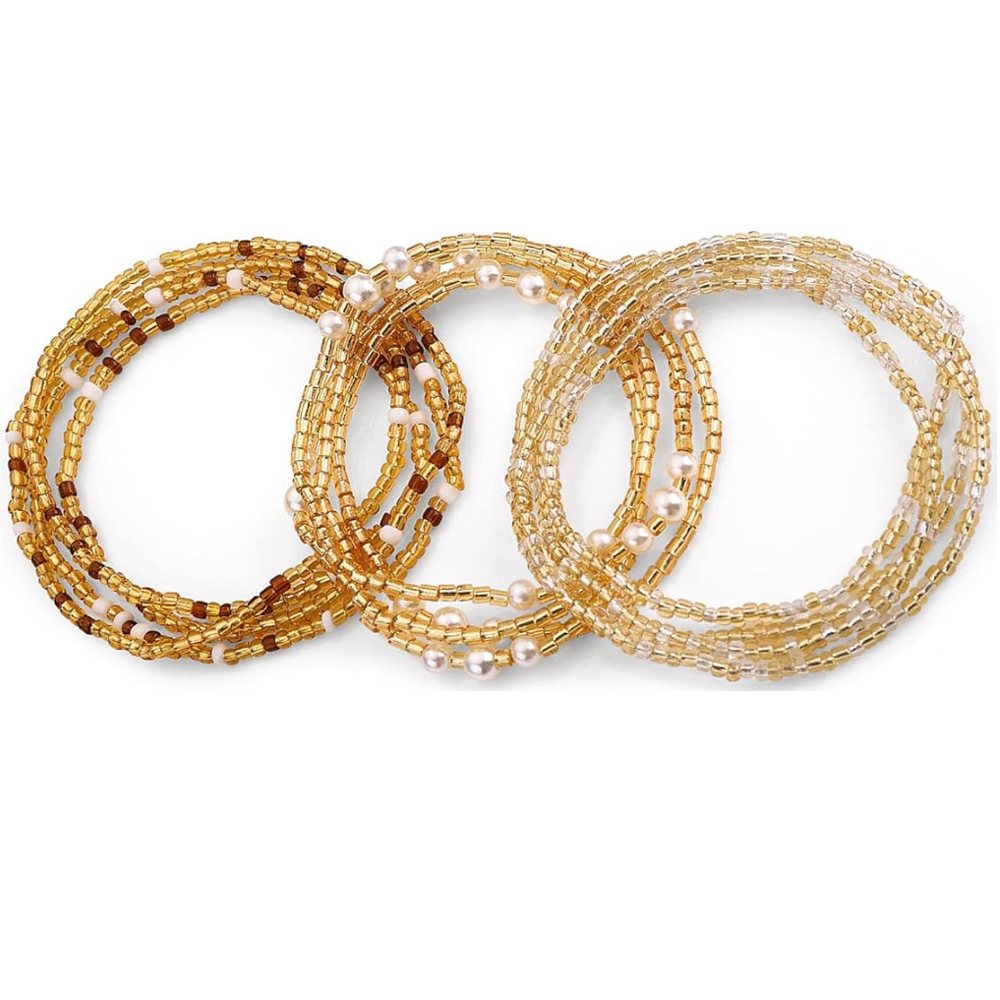 Qualiti Body Jewelry - Conjunto de Correntes de Cintura Elásticas