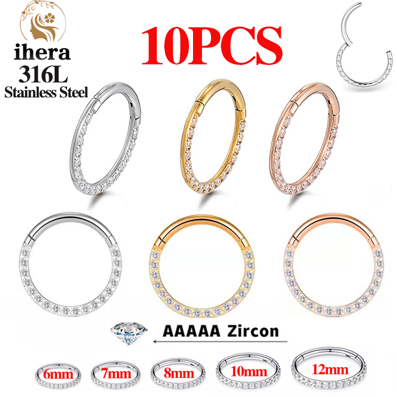 Body Jewelry Cartilage Earrings - 1/10 Peças Argolas de Aço Inoxidável