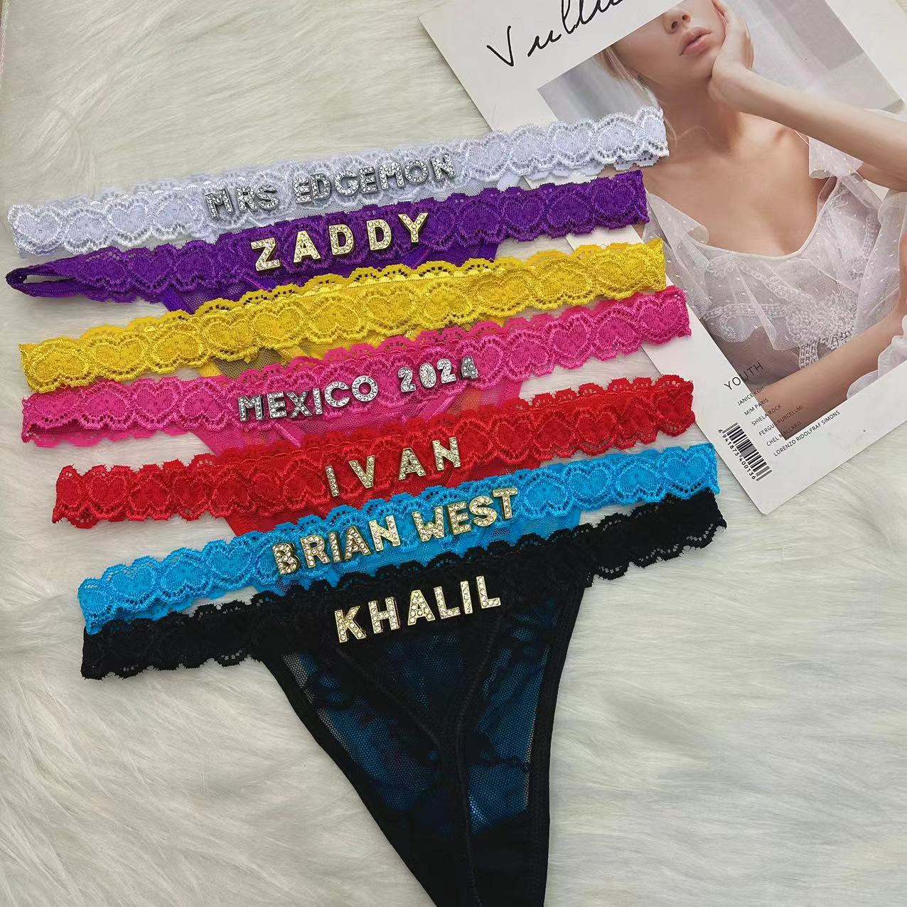 Body Jewelry Names - Calcinha tanga personalizada com nome diy