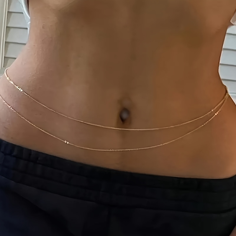 Body Jewelry Gold - Cinto de cintura de metal dourado