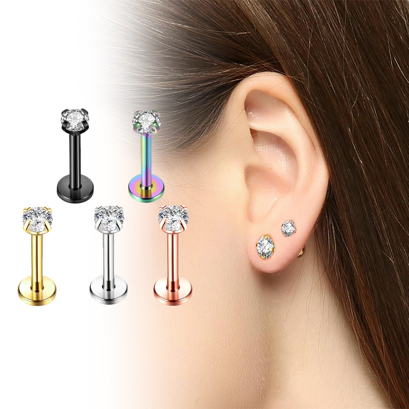 Brinco de Titânio 16G com Rosc - Body Jewelry Cartilage Earrings avaliação e preço