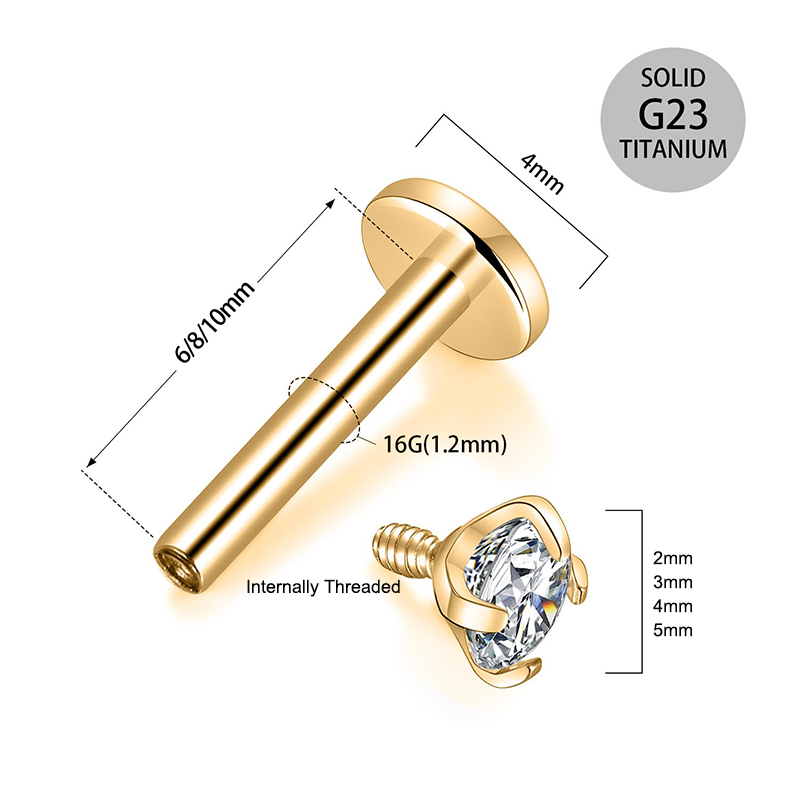 Brinco de Titânio 16G com Rosc - Body Jewelry Cartilage Earrings avaliação e preço