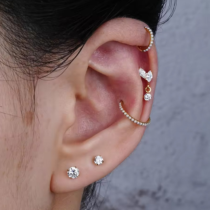 1 peça g23 titânio orelha stud - Body Jewelry Implant Grade avaliação e preço