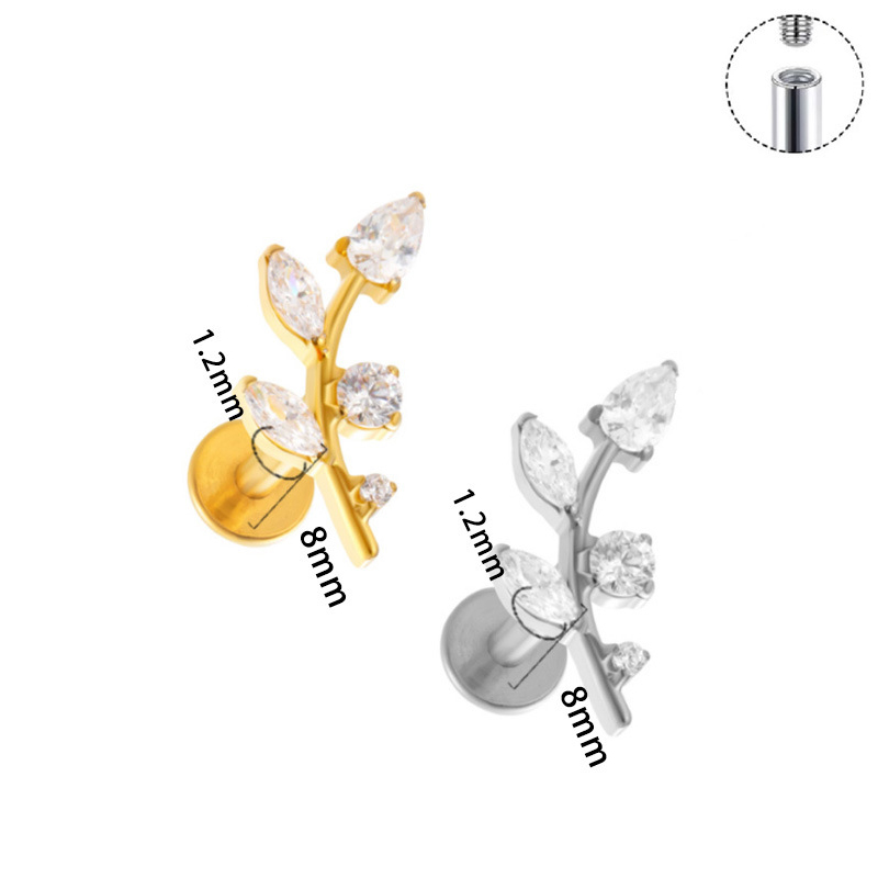 1 peça g23 titânio orelha stud - Body Jewelry Implant Grade avaliação e preço