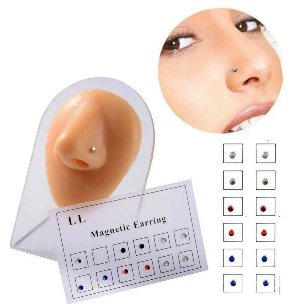 12 pçs/cartão falso tricheiro  - Body Jewelry Cartilage Earrings avaliação e preço