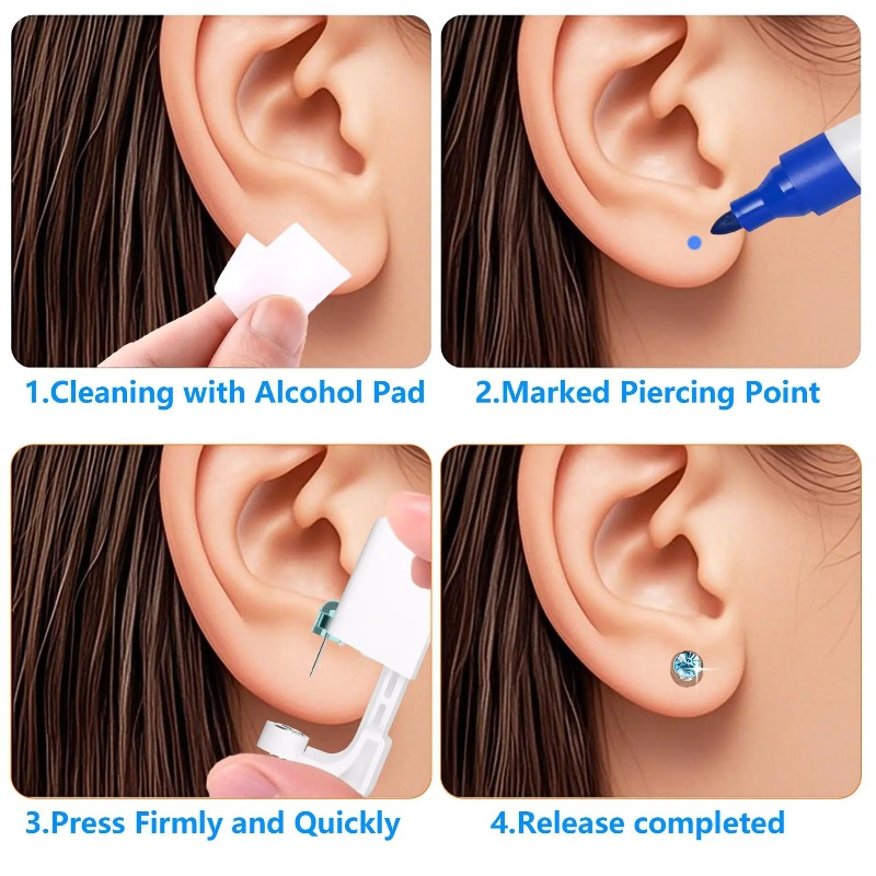 Kit de Pistola de Piercing Des - Body Jewelry Cartilage Earrings avaliação e preço