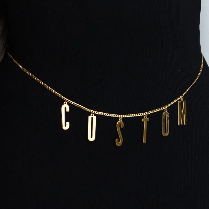 Corrente de cintura com nome p - Body Jewelry Names avaliação e preço