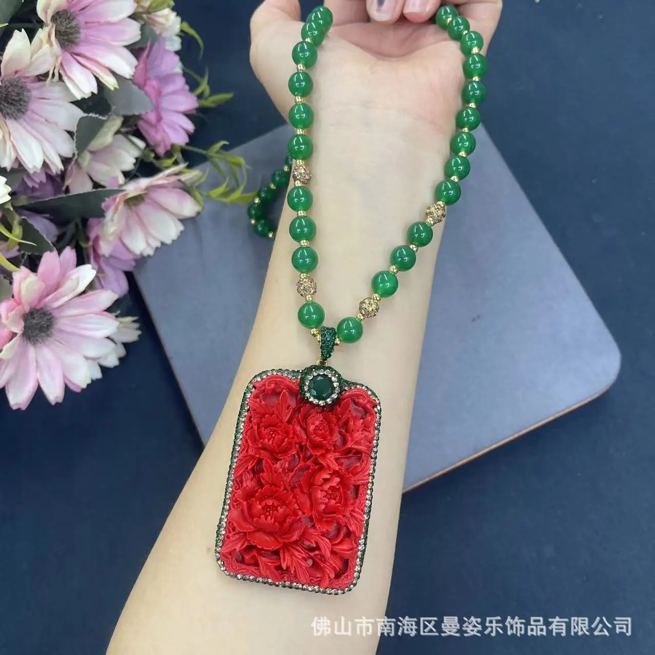 Peônia vermelha Flor Pedra Cad - Body Jewelry Brands avaliação e preço