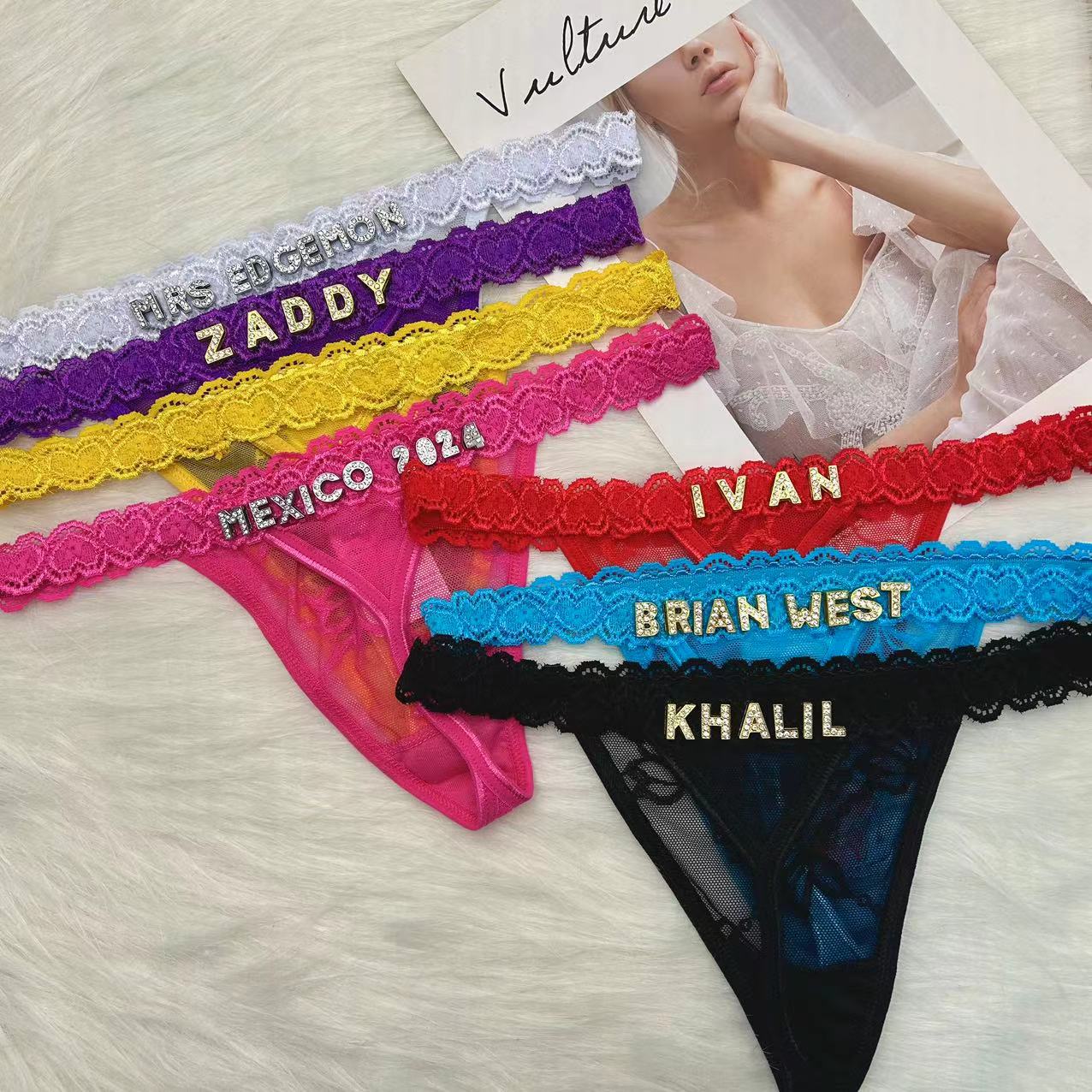 Calcinha tanga personalizada c - Body Jewelry Names avaliação e preço