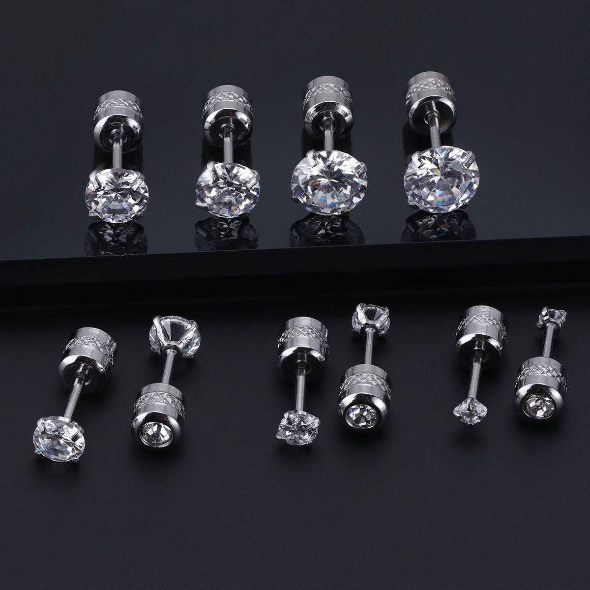 2 peças de aço inoxidável mini - Body Jewelry Cartilage Earrings avaliação e preço