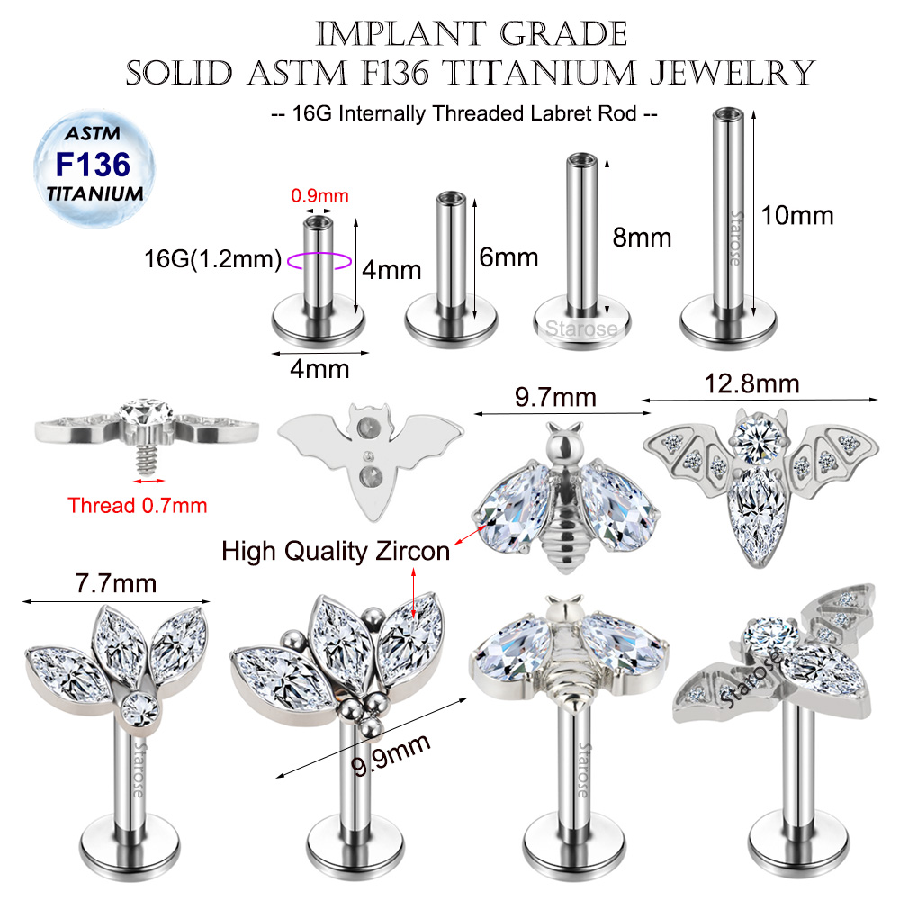 Brincos de cartilagem de titân - Body Jewelry Implant Grade avaliação e preço
