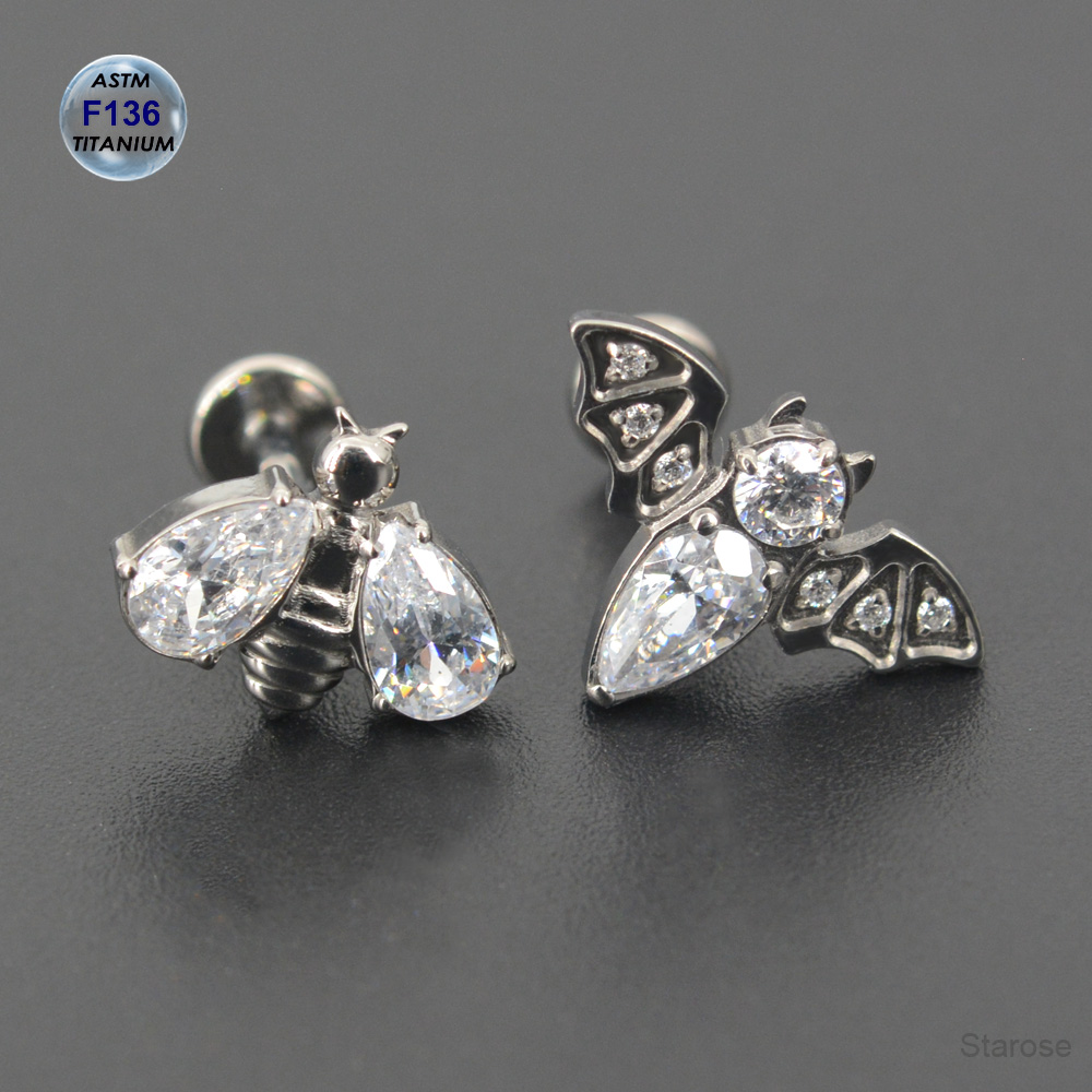 Brincos de cartilagem de titân - Body Jewelry Implant Grade avaliação e preço